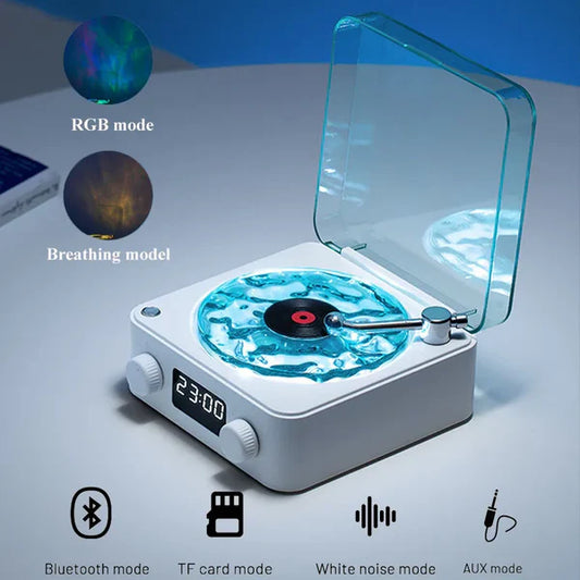 Wireless Retro Sleep Aid Speakers White Noise Bluetooth Speaker Vinyl Record Player Style Speaker Subwoofer With RGB Light